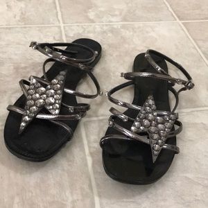 Embellished lightening bolt sandals size 38
